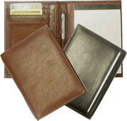 tan leather wallet jotter with mini pen