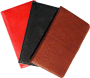 red black and tan leather pocket notebooks